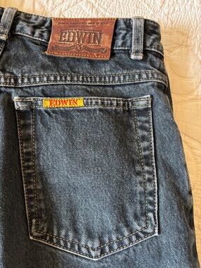 Vintage Edwin Tokyo LA Slim Jeans Dark Wash High Waist Tapered Leg 26 x 31